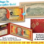 USA $1 $2 Doller Bill Set 2018 Chinese New YEAR OF DOG Gold Hologram Certified 
